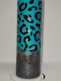 30oz turquoise, silver and black leopard print tumbler