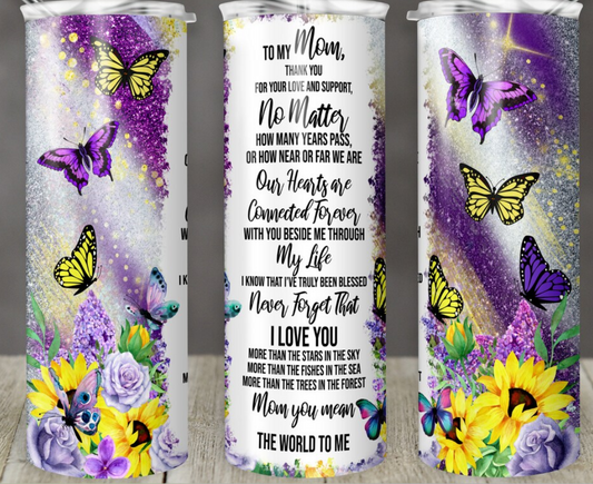 Letter to Mother Butterfly Tumbler