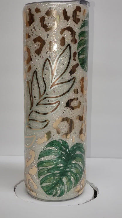 30oz Epoxy Tumbler Jungle leopard print