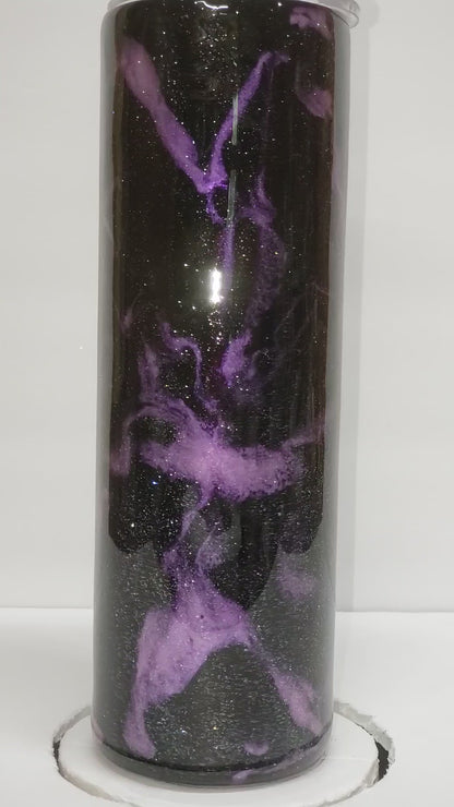 30oz Epoxy Tumbler Purple and black galaxy