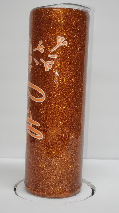 30oz Epoxy Tumbler "Faith" Dandelion Orange